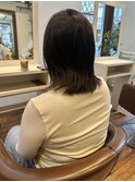 白髪染め白髪ぼかし大人かわいいミディアムショートボブ40代50代