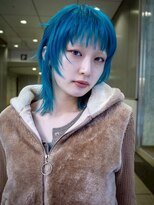 ギークス(GEEKS)&nbsp;【GEEKS渋谷】ターコイズブルー/ウルフ/ハッシュカット/前髪あり