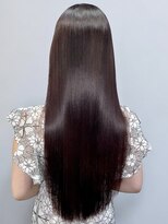 ピリオド 赤坂(Period.) ロングヘア ワイン レッド 縮毛矯正 最上級髪質改善 赤坂見附