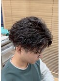 大分メンズ刈り上げショートマッシュツイストスパイラルパーマ