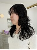 ロングパーマ レディースパーマ コテ巻き風パーマ