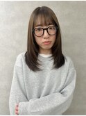 イメチェン/ピンクベージュ/アンブレラカラー/前髪/町田