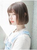 切りっぱなしボブ アッシュベージュ 内巻きボブ ☆