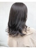 アッシュグレー_マロンベージュ Aラインボブ かきあげ