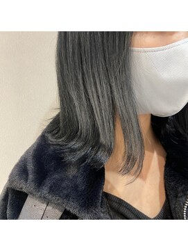 ウノプリール 茶屋町店(unopulir) ブルーブラック×外ハネ【石原】