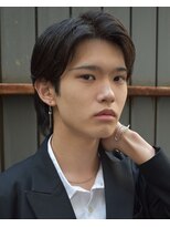 フリーク バーバーショップ 都島店(FREAK BARBER SHOP) 黒髪韓国風ナチュラルニュアンスパーマセンターパート