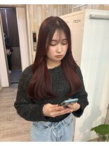 ナンバー アンフィール 渋谷(N° anfeel) 髪質改善艶髪カシスカラー韓国風ヨシンモリ