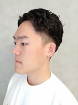 ソアー 新大阪(SOAR) ツーブロックアッシュブラックメンズカールパーマ【新大阪】