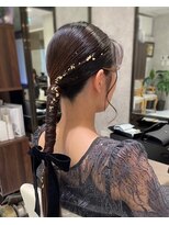 ルミュドゥプレシャス(LEMIEUX de precious) 金箔リボンアレンジタイトポニー