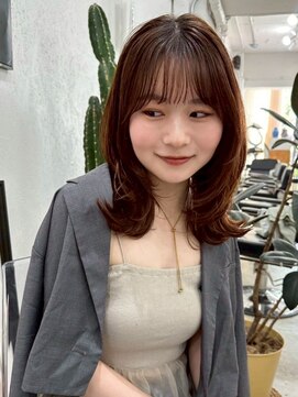 ポーチバイハニー オモテサンドウ(PORCH by HONEY omotesando) 丸顔→小顔くびれレイヤー美髪チェリーブラウン髪質改善外ハネ1