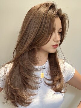 ヨロ 渋谷(YOLO) 韓国ヘアーハッシュカットレイヤーカットハイライトカラー