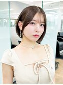 ボブショートおくれ毛韓国ヘア_F0122