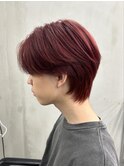 【GEEKS渋谷】シースルーセンターパート/ワインレッド/韓国風