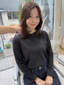 オブヘアージユウガオカ(Of HAIR Jiyugaoka) 大人ミディ×ラベンダーベージュ