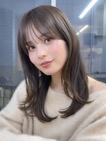 アイトーキョーエス 渋谷(AI TOKYO S)&nbsp;着物ヘア/ダークアッシュ/ミディアムレイヤーカット/渋谷