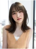 ハッシュカットミディアムレイヤーシャギー韓国ヘア