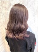 【Zina】イメチェン毛先パーマ耳かけ×ピンクベージュ