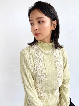 シエルバイアフロート(ciel by afloat) 〇トレンド外ハネミディ うぶ毛バング 韓国ヘア