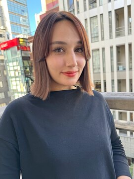 ノク(nok) ボブ グレーベージュカラー_グレーベージュレイヤーロング