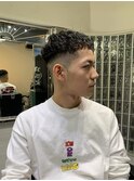 ハイライトマッシュパーマウルフアッシュブラック