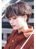 大人かわいい前髪セシルカットココアブラウンフリンジウェーブ
