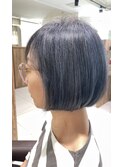 【大人女性向けツヤボブ】あごラインボブスタイル×暗めネイビー