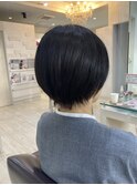 黒髪丸みショートスタイル×艶髪ヘア