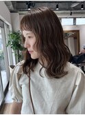 波ウェーブパーマ×グレージュ