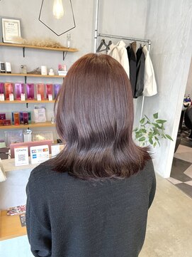 シェル 津山の手店(shel) 20代30代40代ピンクブラウン髪質改善カラー艶感巻き髪