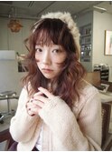 ミディアムレイヤー/カール/ウェーブ/ダブルカラー/10代/20代/Y