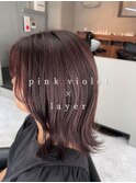 ピンクバイオレット×レイヤー【中野美容室】