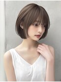 韓国/小顔/黒髪/ココアベージュ/銀座/ボブ