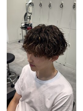 オーシャントーキョー 仙台(OCEAN TOKYO) シャドウパーマショートマッシュツーブロック韓国スパイラル黒髪