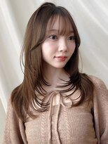 バイオレット 表参道店(Violet)&nbsp;前髪顔まわり小顔似合わせミディアムレイヤーグレージュカラー