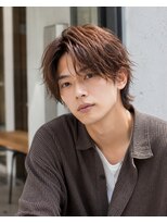 MEN's Baguz MEN'Sカット/ MEN'Sパーマ/ MEN'Sカラー 韓国風センターパートニュアンスパーマ束感レイヤーメンズ