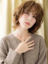 カバーヘア ブリス 北浦和(COVER HAIR bliss)&nbsp;ヘーゼルブラウンデザインカラー小顔ゆるふわボブパーマ30代40代