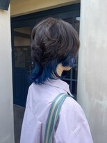 ラポール 蟹江(RAPPORT)&nbsp;【インナーカラー】ブルーのウルフカットで垢抜け