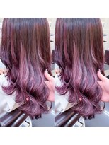 ミシェリー(misherry)&nbsp;韓国風エギョモリヨシンモリラベンダーピンクブリーチなし外ハネ