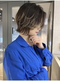 大人可愛い20代30代40代インナーカラー小顔ウルフレイヤーボブ