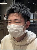 ビジネスショートスキンフェードツーブロック刈り上げスーツ
