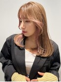 イヤリングカラー/くびれヘア/ピンクカラー/小顔カット/20代30代