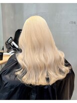ヘアサロン ガリカ 表参道(hair salon Gallica)&nbsp;【柴田優香】ケアブリーチ抜きっぱなしホワイトブロンド