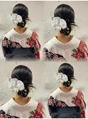 タイトシニヨン カチモリ 袴ヘア #浜松駅 #ヘアセット#袴ヘア