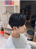 おすすめパーマニュアンスパーマセンターパートフェザーパーマ
