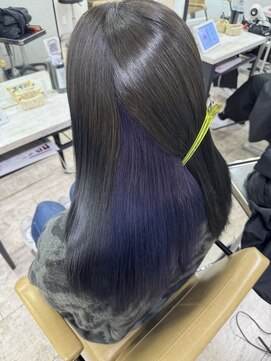 アジールヘア 所沢プロペ通り店(agir hair) インナーブルーラベンダーカラーリタッチムラ修正