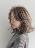 グレージュカラー　フェミニン×エアウェーブ