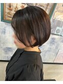 ショートボブ×前髪なし♪