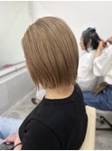 似合わせカットケアブリーチカラーミルクティーブラウンボブ