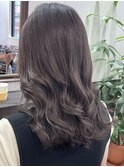 レイヤーカットイルミナカラーオリーブグレージュ韓国風堺東