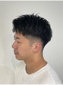 フェードカットアップバング刈り上げショート眉カット